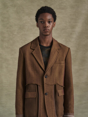 INSIDE OUT BROWN SHEER JACKET awa699u(BROWN)