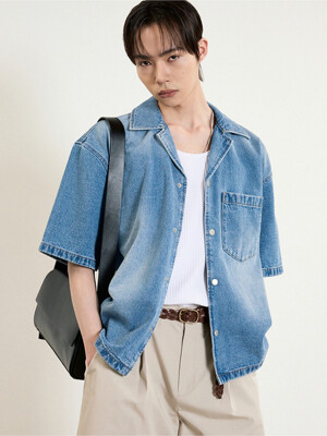 Vintage Denim Over Shirt (Washed Blue) TNSH5E204B2