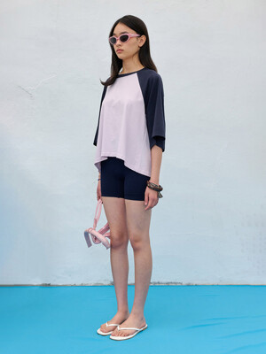 Plum Raglan Tee_Milky Pink