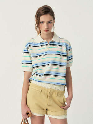 25SS CARELL STRIPE PIQUE SHIRT (IVORY)