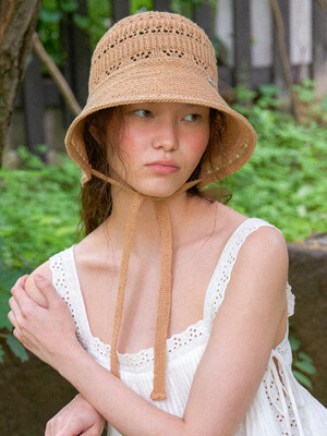 [단독] FLOWER PUNCHING WIDE BONNET_3COLOR HA058