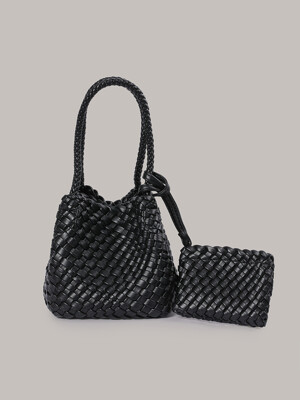 Weaving Bucket Bag - Black