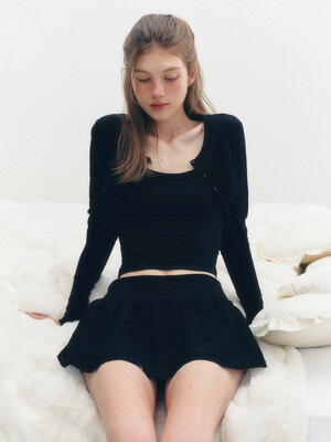 [단독]LACE BOLERO CARDIGAN SLEEVELESS SET_TT5S213BK