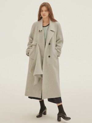 Oversized raglan coat (solid grey)