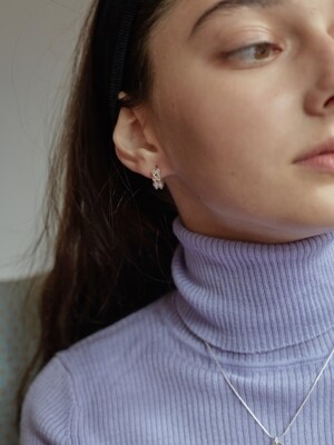 mini chain hoop earring silver