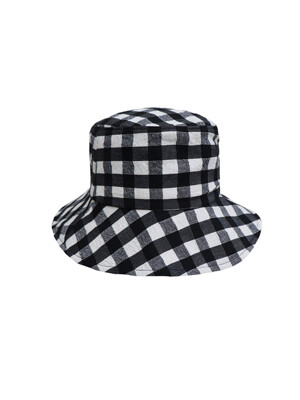 cheack bucket hat - black