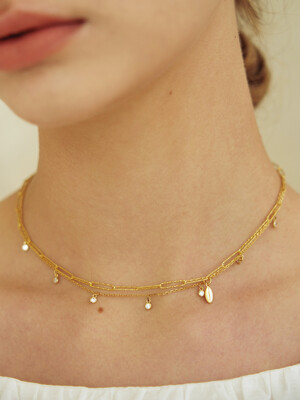 [SET] starlit cubic necklace (Silver 925)