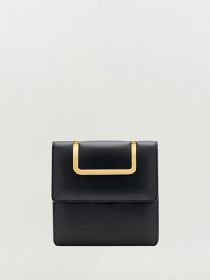 HANDEE Bag with pearl strap - Black