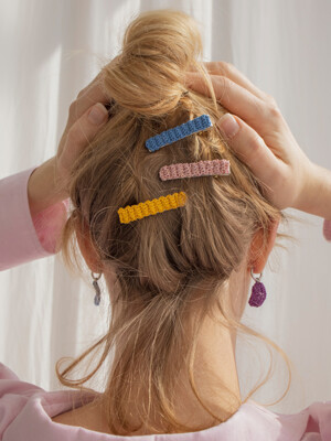 Colorful rib knit hairclip