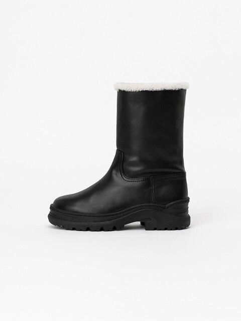 시즈널슈즈 - 쇼쉬르라팡 (CHAUSSURE LAPIN) - Sema Trek-sole Shearling Boots in Regular Black