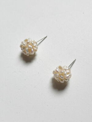 [Silver925]Riz Flower Pearl Earrings 담수진주 실버 귀걸이