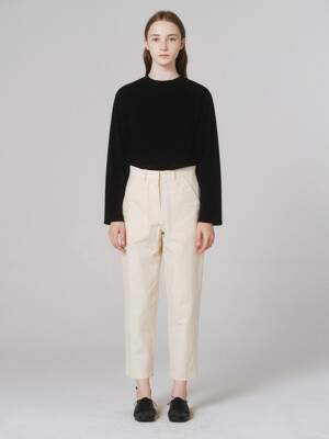 Cropped corduroy pants (cream)