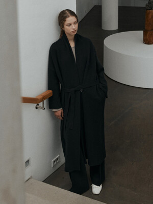 CASHMERE BLEND SHAWL COLLAR KNIT COAT