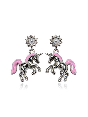 Unicorn Drop Earrings Silver