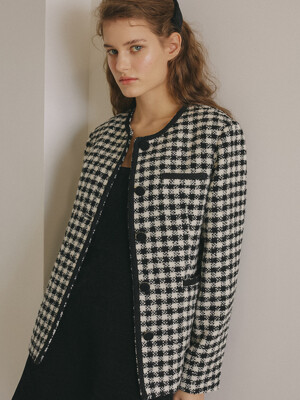 HOUND-TOOTH CHECK JACKET