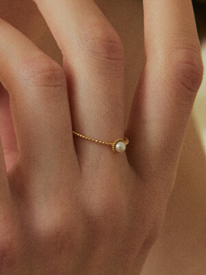 14k petit pearl ring