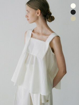 comos 889 wide strap flared blouse (3color)
