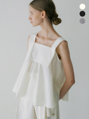 comos 889 wide strap flared blouse (2color)