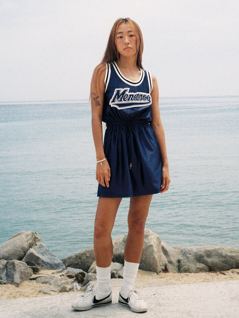 원피스,스윔웨어,스윔웨어,원피스 - 미나수 (MENASOO) - MNS APPLIQUE JERSEY DRESS NAVY