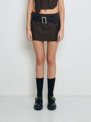 Jane belt skirt (brown)