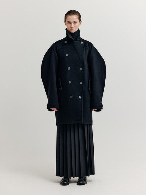 잉크]VARISSA Velvet Down Coat - Black