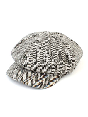 Herringbone Wool Black Newsboy Cap 뉴스보이캡