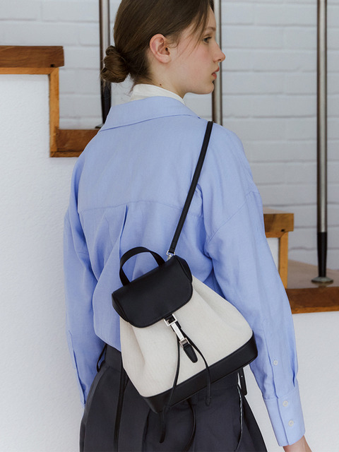 백팩 - 메르미엘 (MERE MIEL) - pippi canvas backpack medium black