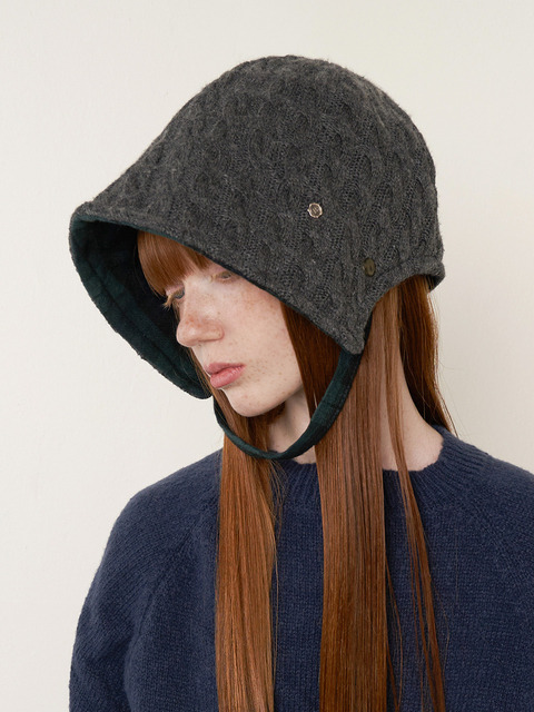 모자 - 브라운햇 (Brown Hat ) - Strap Bonnet  - Charcoal