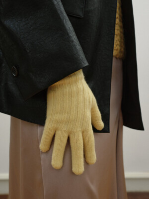 Textured Touch Gloves_Lemon
