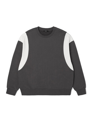 남성 배색 블럭 쮸리 스웨트 셔츠 (GREY) (HA2LT02-35)