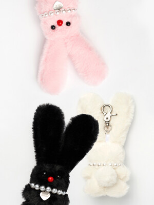 3 SET MGR RED-NOSED BUNNY KEY RING