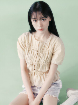 Ribbon Shirring Blouse VW4MB100_2color