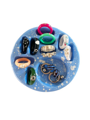 ceramic round mix holder-cloud blue