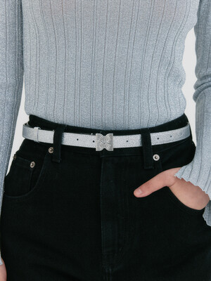 ZEME Pendant Belt with Logo - Silver