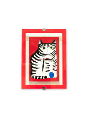 [NAON JEONG]  Red, ball and striped cat 시계