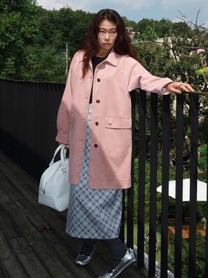 Thick suede half coat_Pink