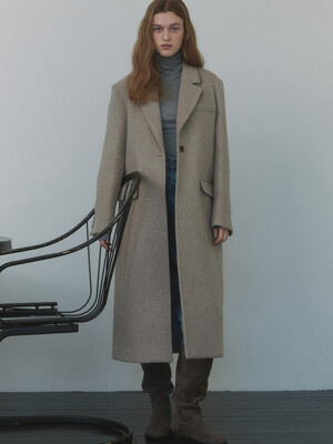 comos 1276 one-button single wool coat (oatmeal)