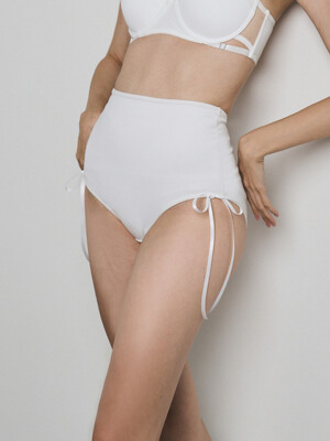더블 롱리본 하이 비키니팬티 (White)