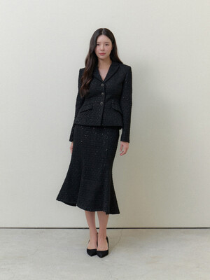 Tweed Signature Mermaid Skirt / Black (2color)