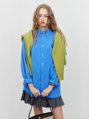 UNISEX CLASSIC BOYFRIEND SHIRT CERULEAN BLUE_UDSH5A103B2