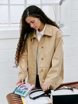 suede pocket single jacket - light beige