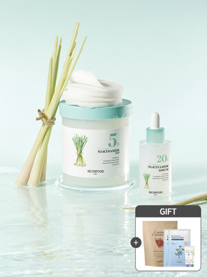 [SET] 레몬그라스 나이아신아마이드 5% 패드 + 20% 세럼 (패드30매+선30ml+팩2매 증정)