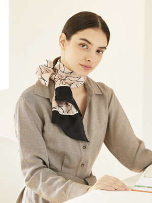 Sophisticated Linework Long Petit Silk Scarf [PML-1357]