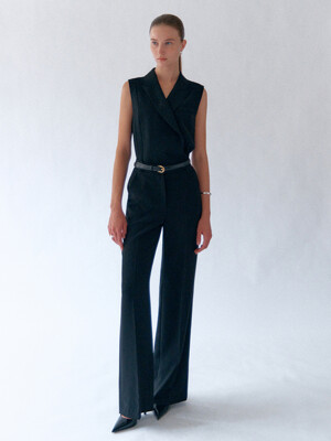 LUX Semi wide straight trousers (Modern black)