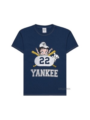 [와일드 동키] SS25 남성 티 양키 다이드 티셔츠 T YANKEE DYED BLUENAVY