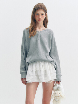 [단독]BUTTON BOXY WAFFLE T-SHIRT_TT5S214MG
