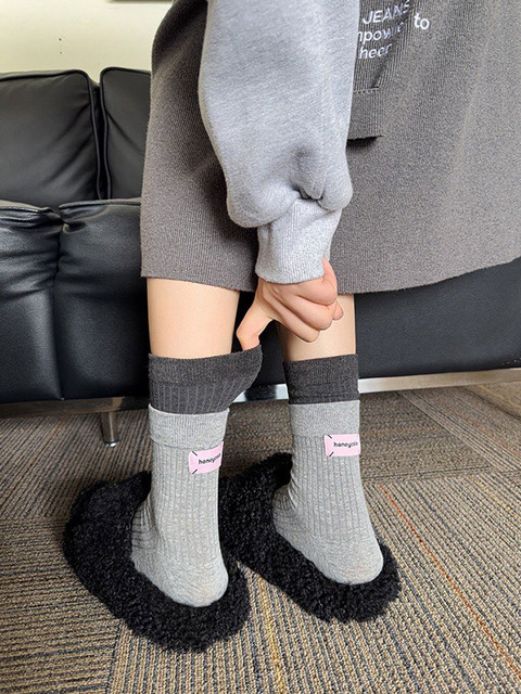 엔젤삭스 1339 이중 레이어 핑크 탭 여자 패션 양말 socks