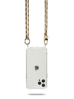 GOLD BLACK DOUBLE CROSS CHAIN PHONE CASE