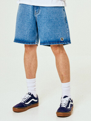 VILLAIN DENIM SHORT PANTS (BLUE)