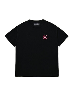 22S/S 패드록 시그니처 자수 반팔 티셔츠(블랙/퍼플)(남녀공용)